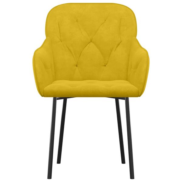 vidaXL Sillas de comedor 2 unidades terciopelo amarillo