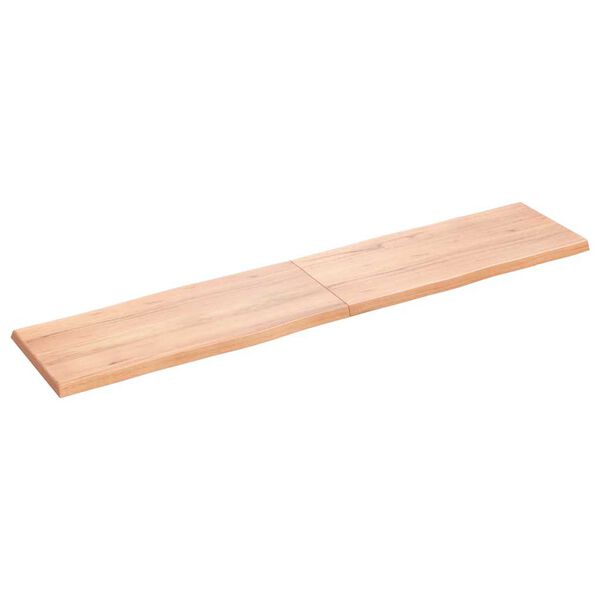 vidaXL Tablero mesa madera tratada borde natural marr&oacute;n 180x40x(2-4)cm