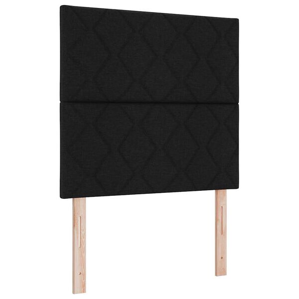 vidaXL Cama tipo Box Spring con colch&oacute;n Negro 100 x 200 cm tela