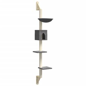 vidaXL &Aacute;rbol rascador para gatos de pared gris oscuro 187 cm
