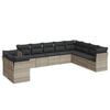 vidaXL Set sof&aacute;s jard&iacute;n 10 pzas con cojines rat&aacute;n sint&eacute;tico gris claro