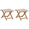 vidaXL Silla de terraza 2 pcs Madera de Eucalipto Maciza Beige
