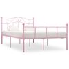 vidaXL Estructura de cama sin colch&oacute;n metal rosa 120x200 cm