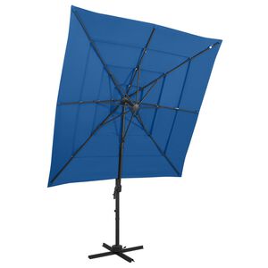 vidaXL Sombrilla jard&iacute;n 4 niveles palo aluminio azul celeste 250x250cm