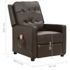 vidaXL Sillón elevable de masaje de cuero artificial marrón brillo