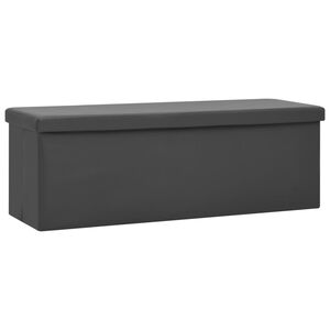 vidaXL Banco con almacenaje plegable gris PVC