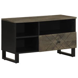 vidaXL Mueble de TV madera maciza de mango negro 80x33x46 cm