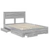 vidaXL Estructura de cama con cabecera Gris Sonoma 150 x 200 cm