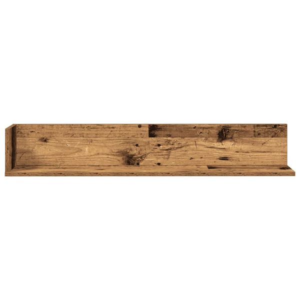 vidaXL Estantes de pared 2 uds madera envejecida 100x16,5x16,5 cm