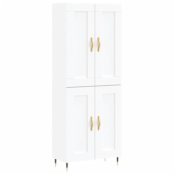 vidaXL Aparador alto madera contrachapada blanco 69,5x34x180 cm