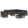 vidaXL Conjunto de sof&aacute;s de jard&iacute;n 14 pcs Gris rat&aacute;n sint&eacute;tico