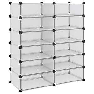 vidaXL Zapatero PP transparente 94,5x36,5x106 cm