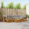 vidaXL Conjunto de sof&aacute;s de exterior 7 pcs Gris Natural y Claro
