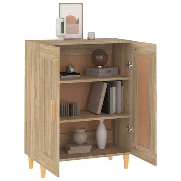 vidaXL Aparador de madera contrachapada roble Sonoma 69,5x34x90 cm