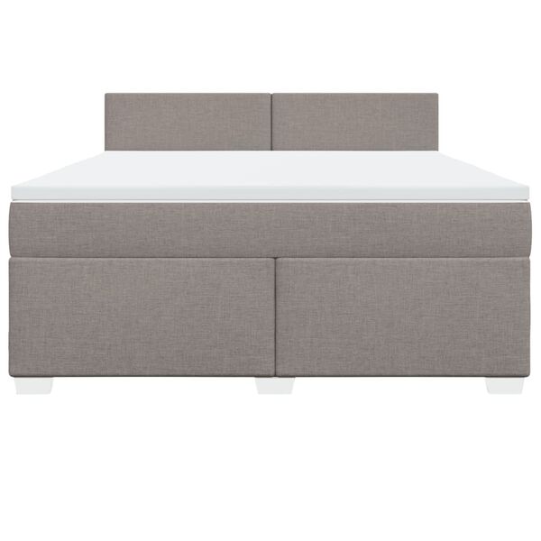 vidaXL Cama box spring con colch&oacute;n tela gris taupe 180x200 cm