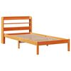 vidaXL Estructura cama con cabecero madera pino marr&oacute;n cera 90x190 cm