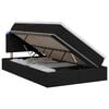 vidaXL Cama de almacenamiento LED con colch&oacute;n Negro 120 x 200 cm Tela
