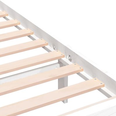 vidaXL Estructura de cama doble de madera maciza blanco 135x190 cm