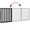 vidaXL Puerta para perros plegable 3 paneles madera álamo negra 150 cm
