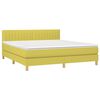 vidaXL Cama box spring con colch&oacute;n y LED tela verde 180x200 cm