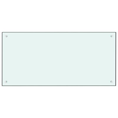 vidaXL Protección salpicaduras cocina vidrio templado blanco 100x50 cm