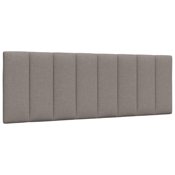 vidaXL Cabecero de cama acolchado Hanko tela gris taup&eacute; 120 cm
