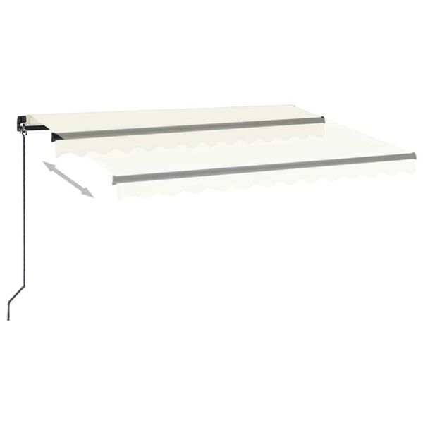 vidaXL Toldo retr&aacute;ctil manual crema 350x250 cm
