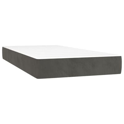 vidaXL Cama box spring con colchón terciopelo gris oscuro 90x200 cm