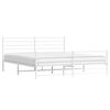 vidaXL Estructura cama sin colch&oacute;n con estribo metal blanco 193x203 cm