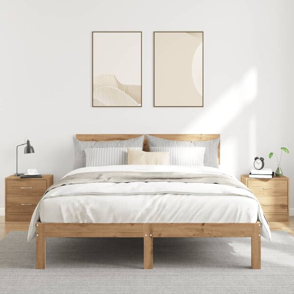 vidaXL Mesitas noche 2 uds madera ingenier&iacute;a marr&oacute;n roble 40x30x40 cm