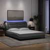 vidaXL Estructura de cama con LED sin colchón Hvar gris claro 160x200 cm