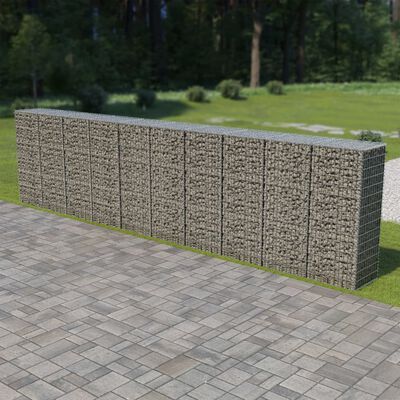 vidaXL Muro de gaviones con cubiertas acero galvanizado 600x50x150 cm