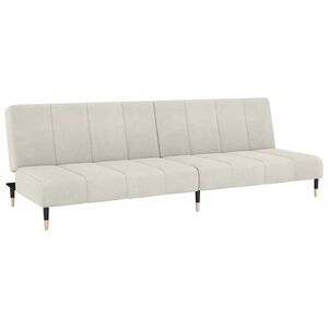 vidaXL Sof&aacute; cama de 2 plazas terciopelo color crema