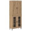 vidaXL Aparador alto 2 pcs Roble artisan 69,5 x 34 x 180 cm