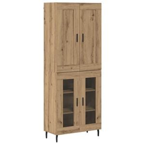 vidaXL Aparador alto 2 pcs Roble artisan 69,5 x 34 x 180 cm