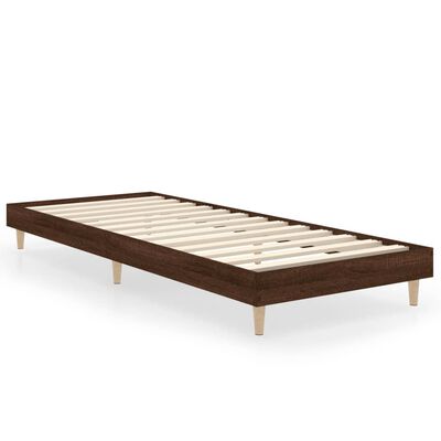 vidaXL Estructura de cama madera de ingeniería roble marrón 75x190 cm