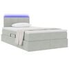 vidaXL Cama con almacenamiento y LED con LED Gris Claro 120 x 190 cm