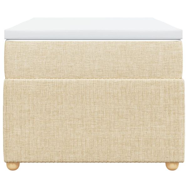 vidaXL Cama box spring con colch&oacute;n tela color crema 100x200 cm