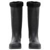 vidaXL Botas de agua con calcetines extra&iacute;bles negro n&uacute;mero 46 PVC