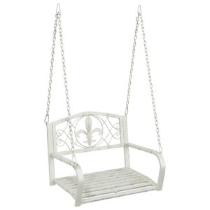 vidaXL Banco Columpio Acero 71,5 x 59 x 55 cm Blanco antiguo