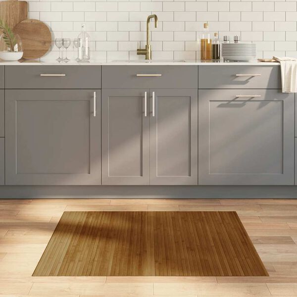 vidaXL Alfombra rectangular bamb&uacute; marr&oacute;n 80x100 cm