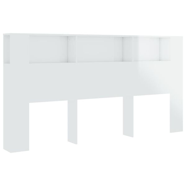 vidaXL Mueble cabecero blanco brillante 200x18,5x104,5 cm