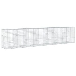 vidaXL Cesta de gaviones con cubierta hierro galvanizado 700x100x150cm