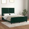vidaXL Estructura cama sin colch&oacute;n terciopelo verde oscuro 140x190 cm