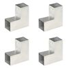 vidaXL Conectores de postes en L 4 uds metal galvanizado 81x81 mm