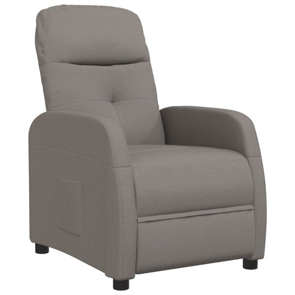 vidaXL Sill&oacute;n reclinable de tela gris taupe