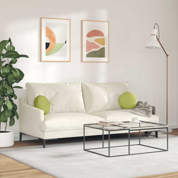 vidaXL Cojines para asiento 2 pcs Verde claro &Oslash;30 x 13 cm tela