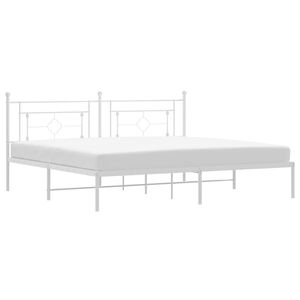 vidaXL Estructura cama sin colch&oacute;n con cabecero metal blanco 193x203cm