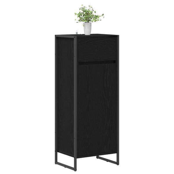 vidaXL Gabinete de Ba&ntilde;o con caj&oacute;n Roble Negro 40 x 30 x 100 cm