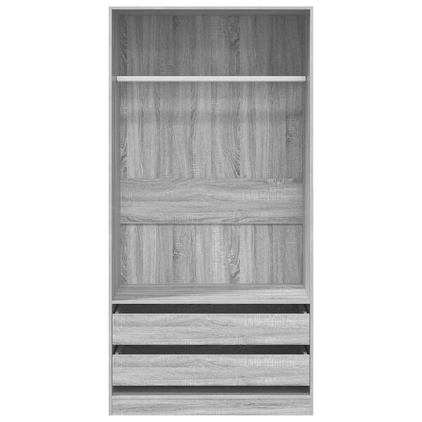 vidaXL Armario de madera contrachapada gris Sonoma 100x50x200 cm